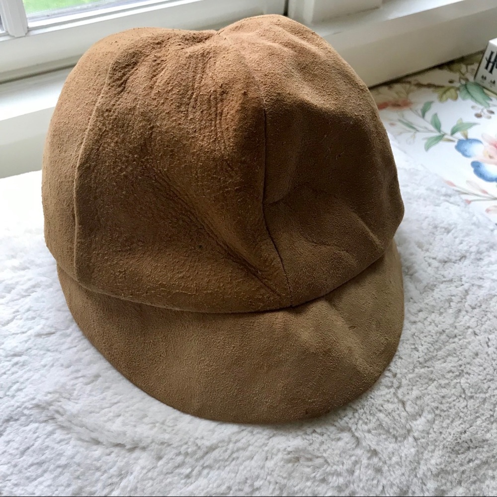 Vintage Boho Caramel Suede Newsboy Hat